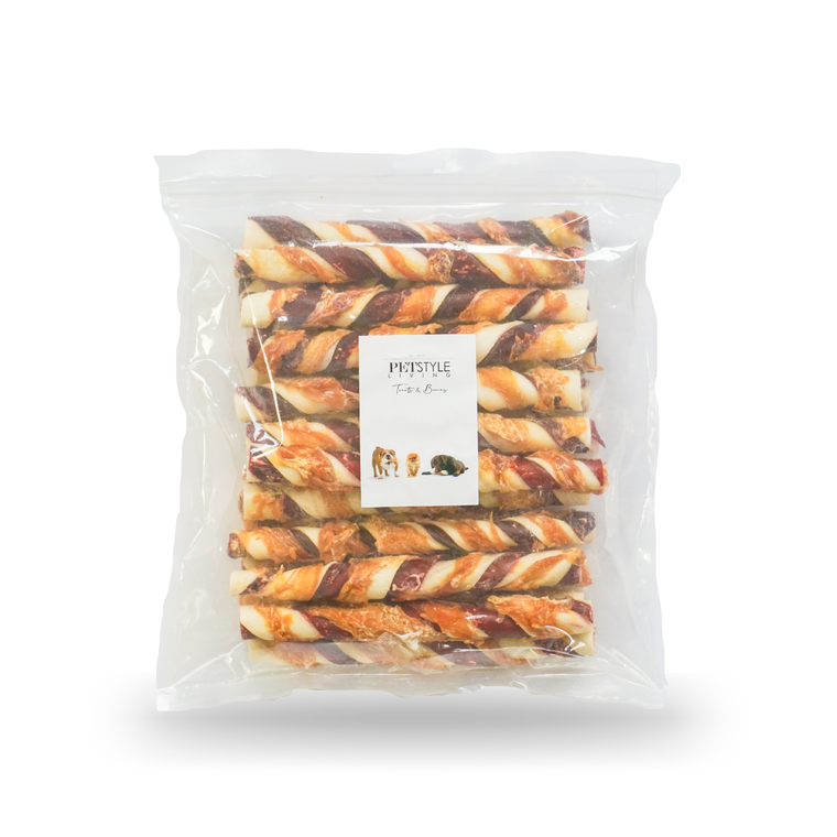 Kauwstaaf met Kip & Rund 20cm - 20 Stuks