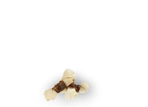 Wit geknoopt bot met eend 10-11cm